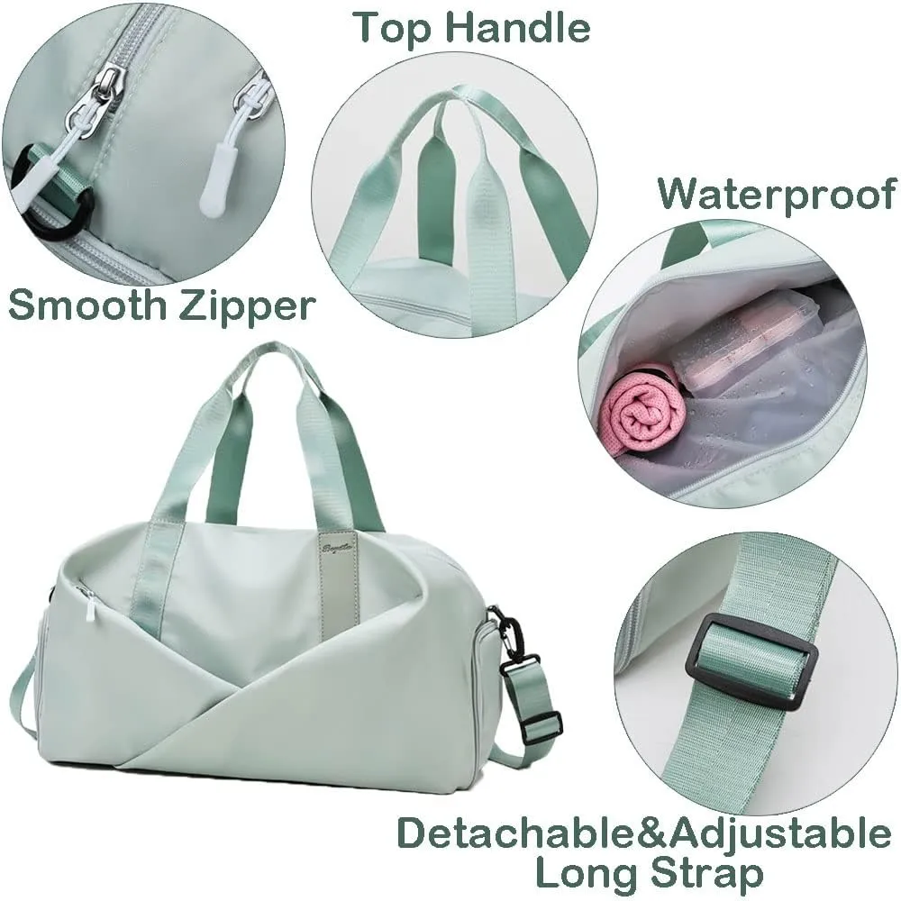 Weekender Bags for Women Dry Wet Seperated Small Travel Bag with Shoe Compartment Duffle Bag for Sport Tote Bag for Yoga Swimming
