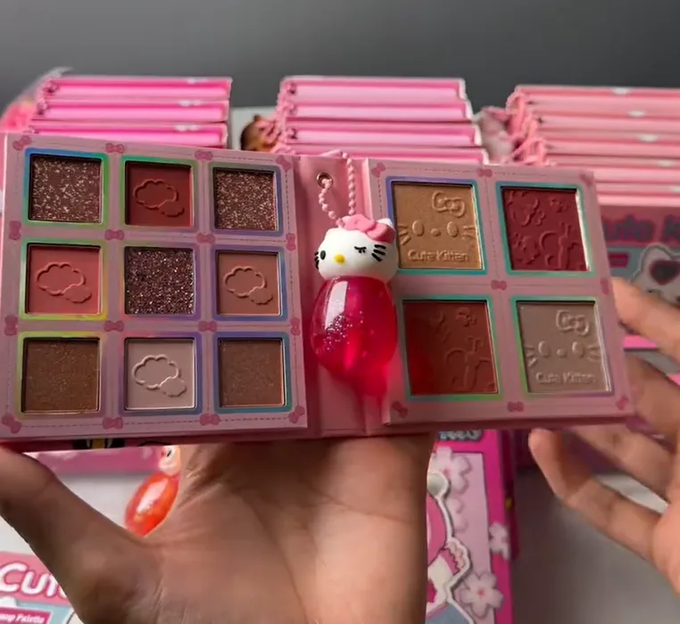 Cute Mini Face Makeup Palette – Matte & Shimmer Shades (Compact Book Style)