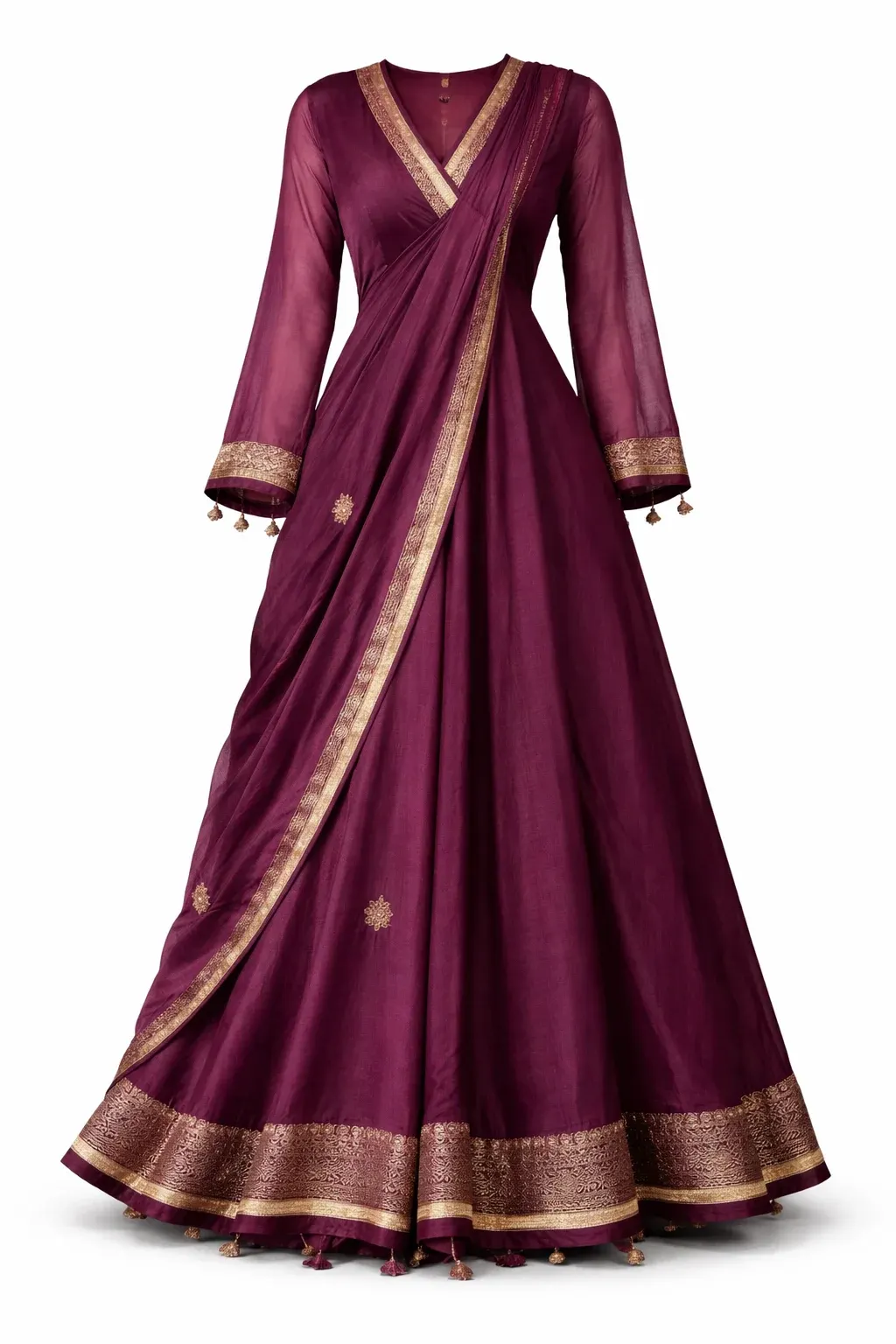 Elegant Women’s Purple Ethnic Dress