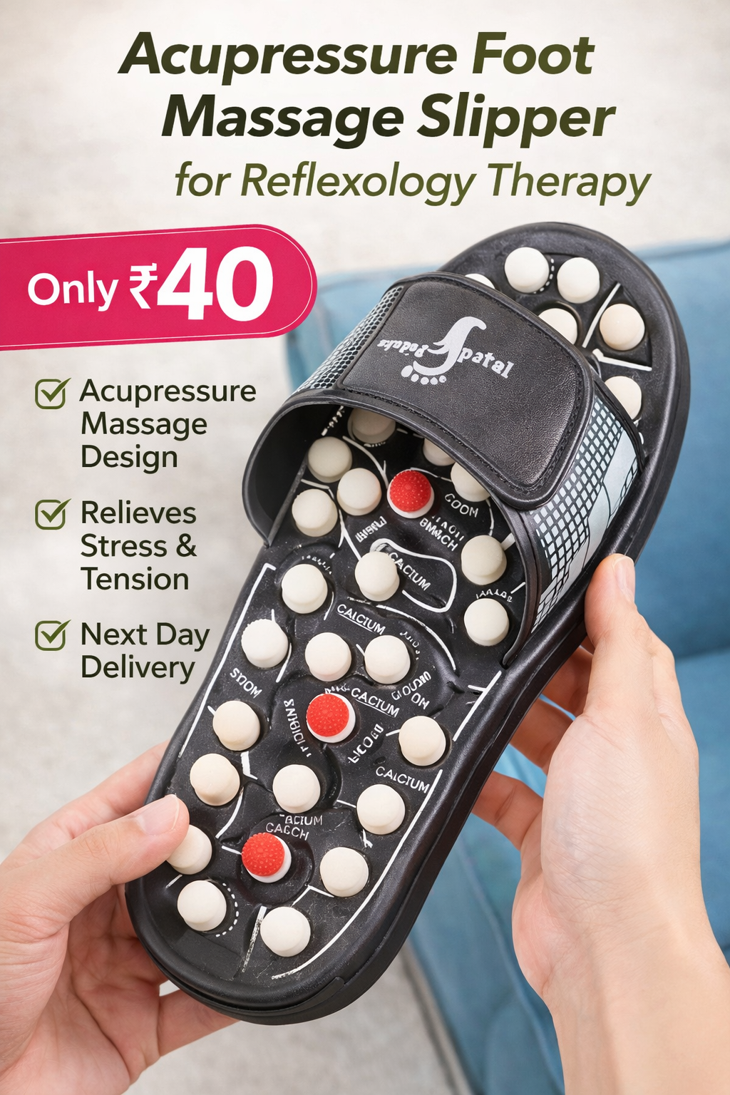 Acupressure Foot Massage Slipper for Reflexology Therapy