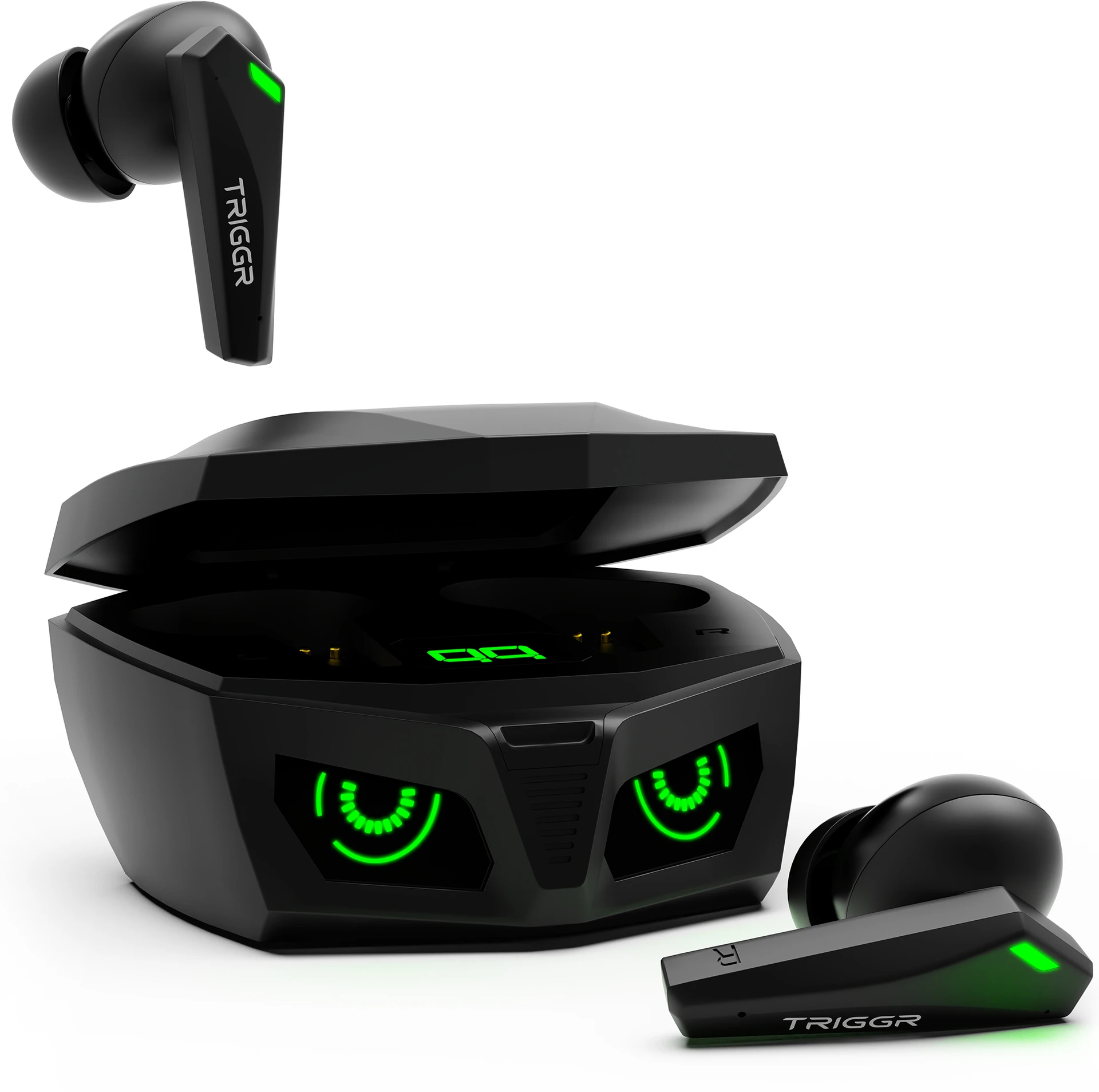 Bluetooth 5.3 Wireless Gaming Earbuds, 50ms Ultra Low Latency, LED Lights, 48H Playback
