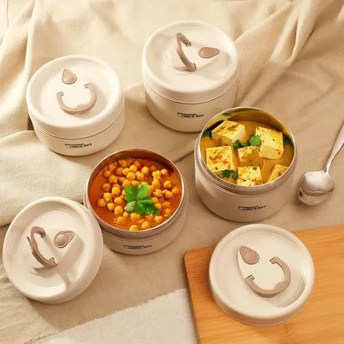 HomeEssentials Bento Box Adult Lunch Box, Keep Warm Thermal Lunch Container for Food, 18/8 Stainless Steel Portable Insulated Food Container with Bag, Induction Cooker & Microwave Safe